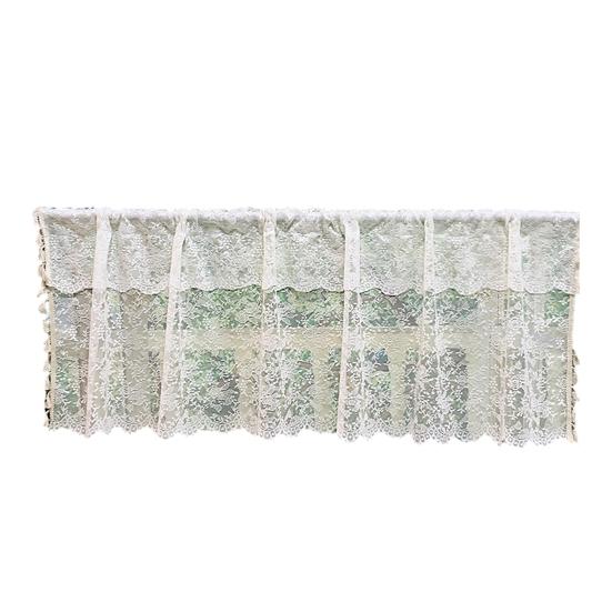DYS Lace Half Curtain, Breathable Country Floral Sheer Nordic Style Dust Blocking And Airflow Curtains, for Kitchen Windows 145x45cm бежевый