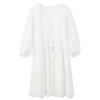 Sancai 100% Cotton Embroidered V-Neck Doll Short Dress