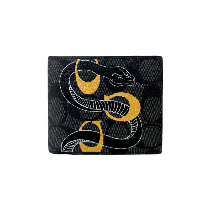 

COACH wallet [Customized bag] 3 IN 1 Golden Snake Holds Wealth Limited Edition Golden snake holding wealth (black) basic package (bag + dust bag) чорний
