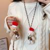 Bear Sweater Chain Pendant Plush Doll Long Necklace Fashion Christmas Necklace  Daily