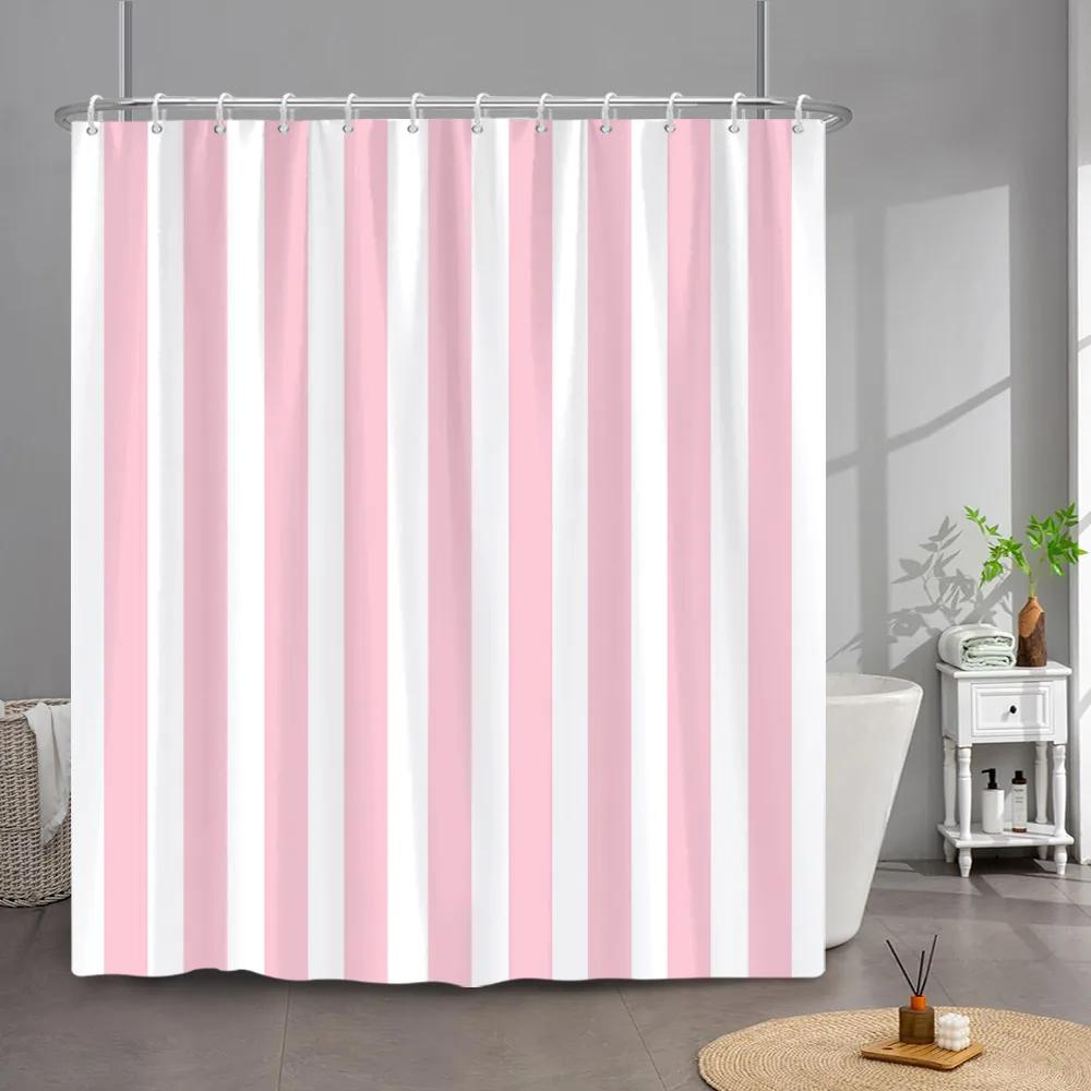 Simple Line Geometric Modelling Shower Curtain Modern Creative Art Home Bath Curtains Polyester Fabric Bathroom Decor With Hooks