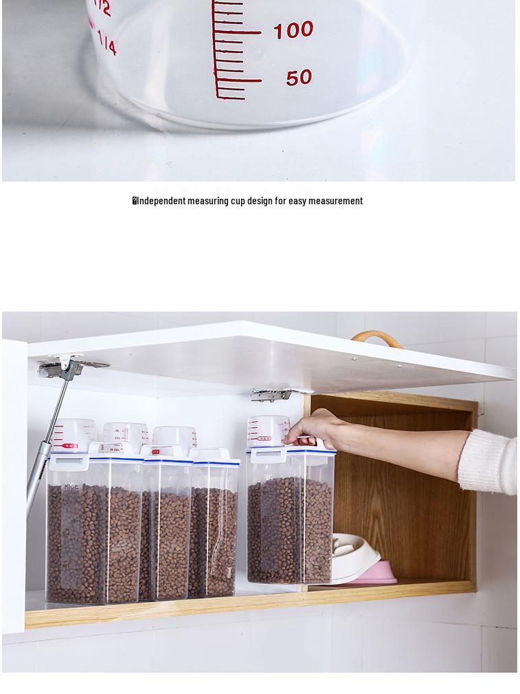 Sealed Pet Food Storage Bucket - Moisture-Proof Plastic Container for Cat & Dog Food
