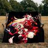 Vibrant Devilish Hazbin  Blanket Flannel Throw for Sofa, Indoor, Camping, Living Room, Office, Chair, And Bed Soft Birthday Gift