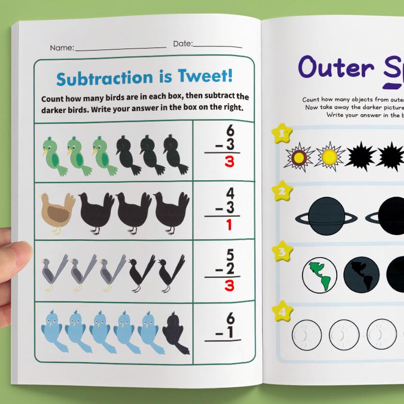 Kindergarten Mental Math Workbook: Fun Cross-Border Addition & Subtraction Within 10 with Picture Equations