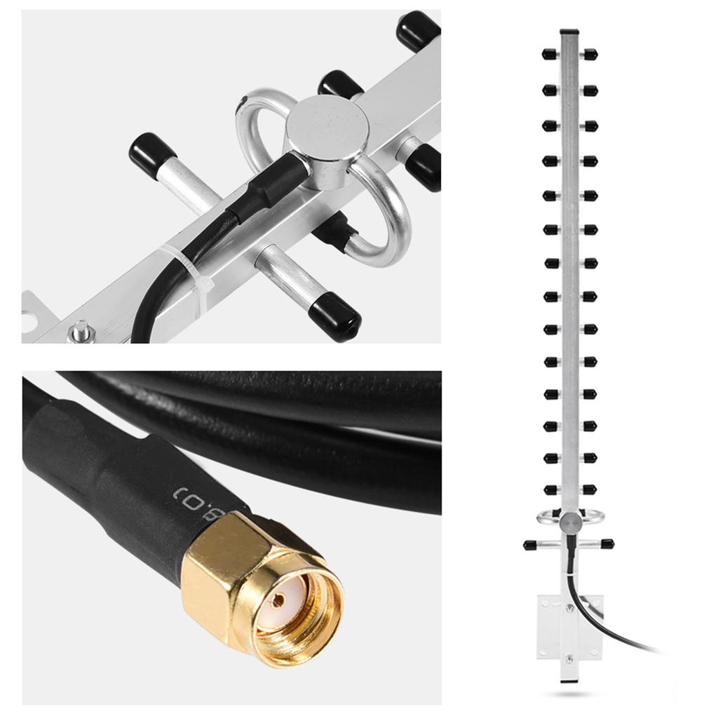 RPSMA Connector 2.4GHz 25dBi Directional Wireless Antenna WiFi Router Outdoor 2M Cable