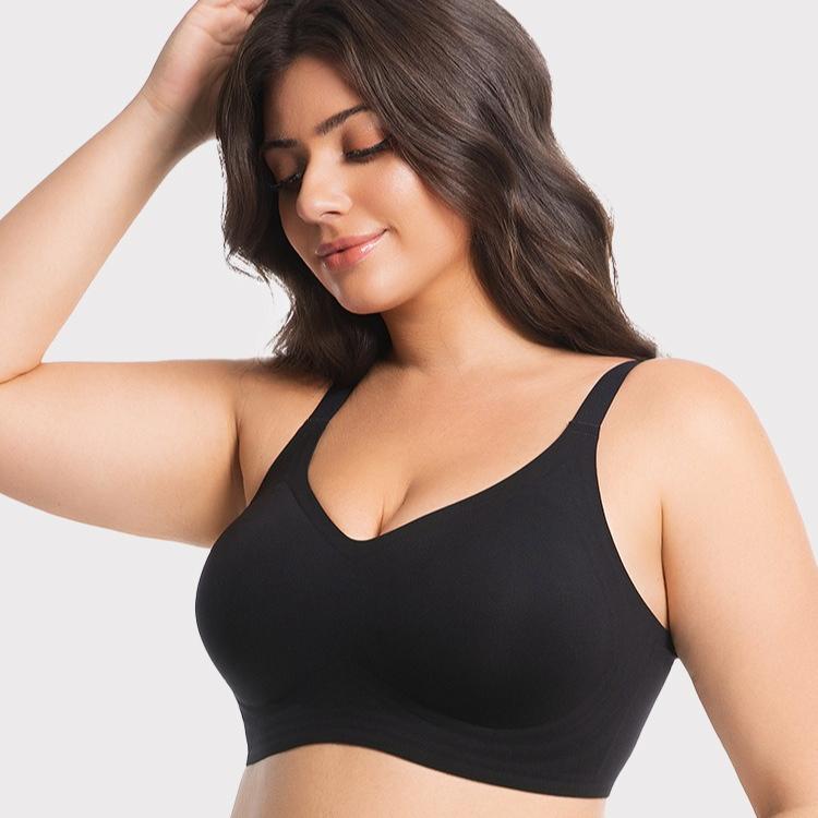 Big-size Seamless Bra for Women Without Steel Hooks Women's Cup-shaped Underwear That Gathers Breasts and Prevents Sagging