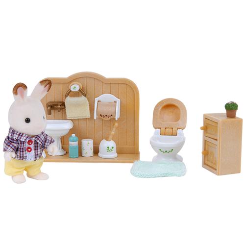 

[toytron] Sylvanian Families Chocolate Rabbit Boy & Bathtub Set
