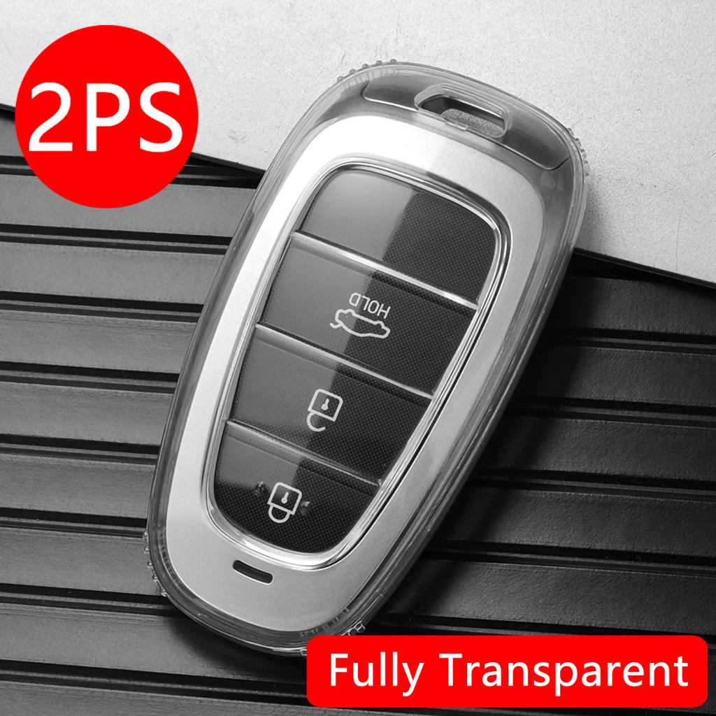 Clear Transparent Tpu Car Smart Key Cover Case For Hyundai Sonata Tucson Santa Fe Cruz Ioniq 5 Palisade Nexo Accessories