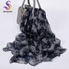 [BYSIFA] Ladies Silk Scarf Shawl New Long Scarves Fashion Brand Scarves Elegant Purple Blue Neck Scarf Beach Shawl Cover-ups
