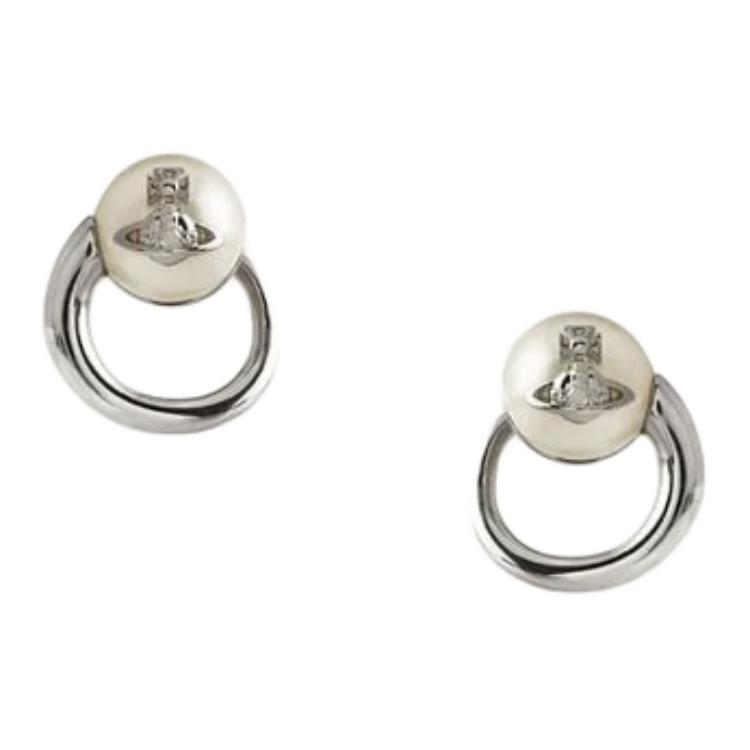Vivienne Westwood Original Design Brass Earrings Unisex Earrings Silver 6203006I-02P103 Basic Packaging-Dust Bag+Box
