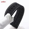 Stitching Sports Black Silicone Watch Band 20mm 22mm 24mm Pin Clasp Rubber Strap for Men Waterproof Bracelet Universal Wristband