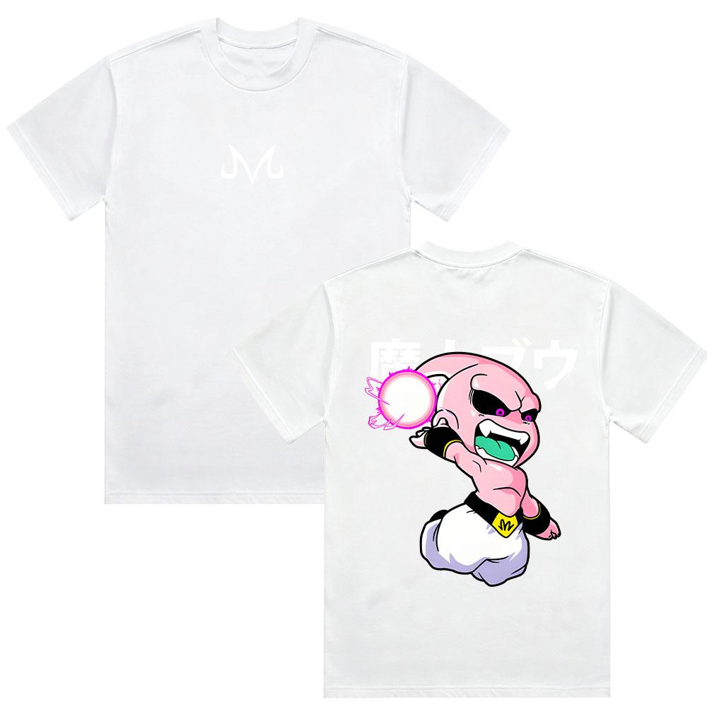 2026 New Dragon Ball Anime Cotton T-shirt Summer New Majin Buu Printed Men's and Women's Street Hip Hop Casual Short Sleeve Top