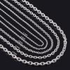 Women Men Stainless Steel Rolo Link O Chain Necklace for Charm Pendant Silver Color Jewelry Making Accessories Christmas Gift