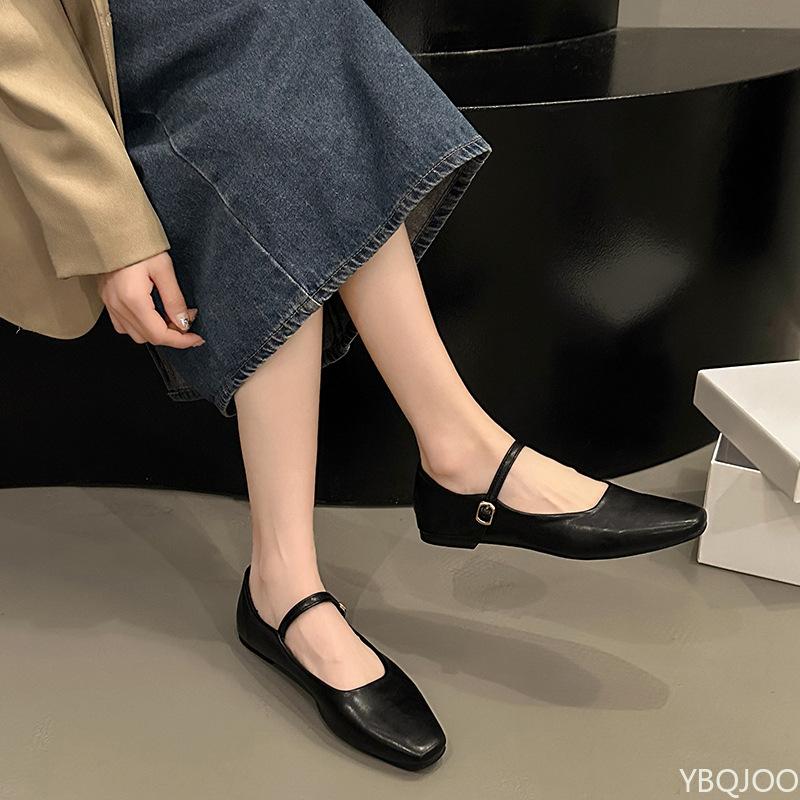 Fashion Spring summer new style simple comfortable retro square toe thick heel temperament shallow mouth low heel shoes women's shoes