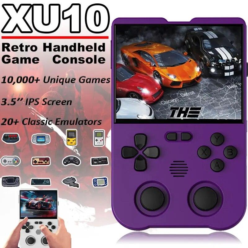 

3,5-дюймовая игровая консоль xu10, портативный игровой плеер, 10000 классических игр для детей, система Linux, портативный карманный мини-игровой автомат
