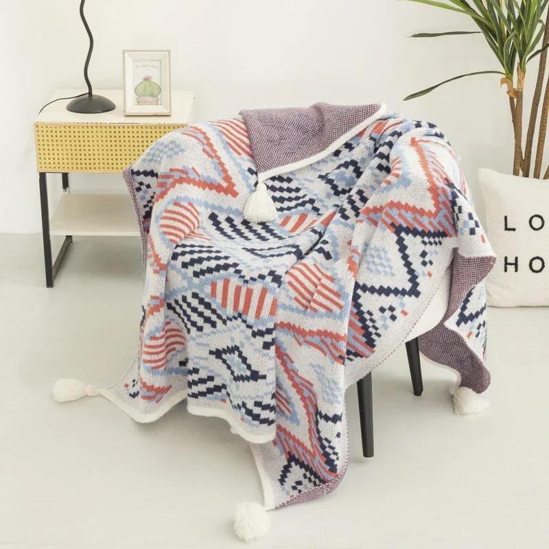 Bohemian Blanket Soft Sofa Cover Summer Blanket Office Nap Blankets Air Conditioning Blankets Knit Blanket For Travel