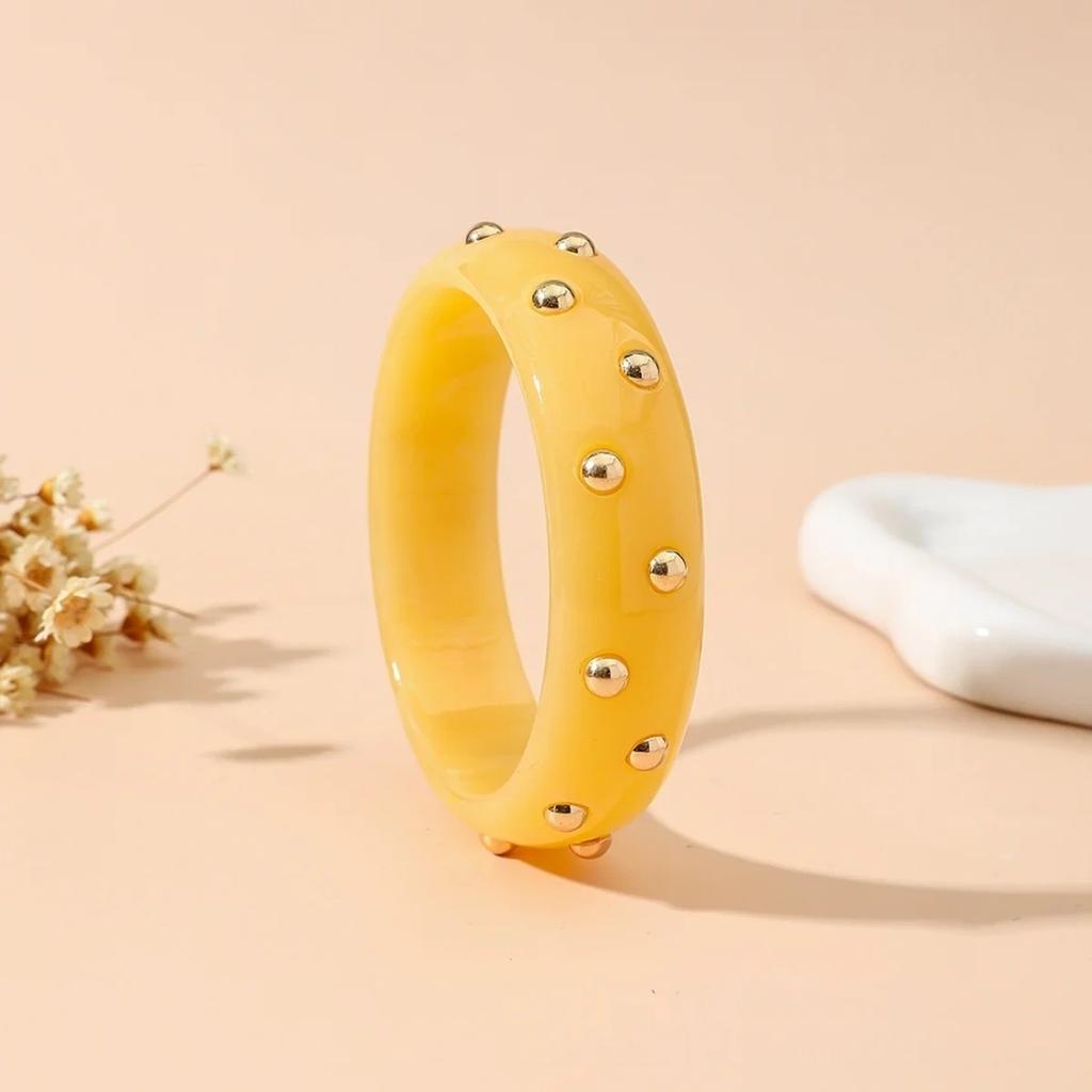 DIEZI 8 Colors Fashion Round Geometric Acrylic Resin Bangles Exaggeration Chunky Wide Bangles Bracelets For Women Men Jewelry