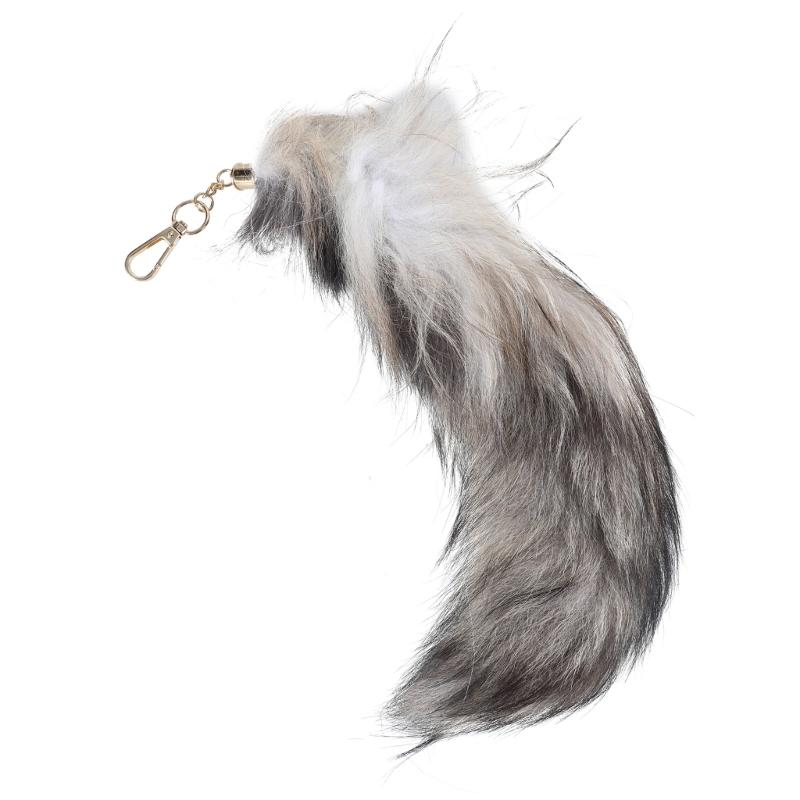 Animal Tail Key-Ring Furry Tails Chain Keychain Individualized Animal Keyring Gift Long Charm Keychain for Women Girl