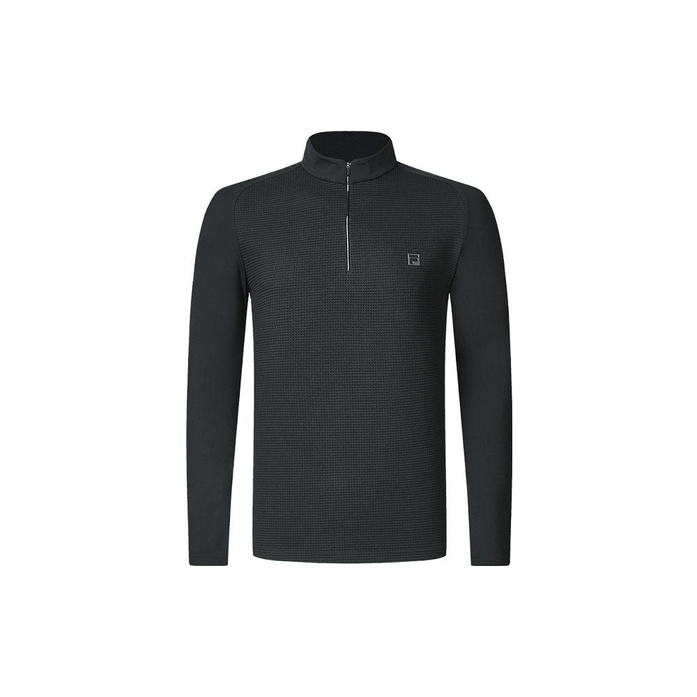 

FILA Golf Series Solid Color Stand Collar Golf Elite Long Sleeve T-Shirt Men Tops Deep-Black A11M345210F-BK XL