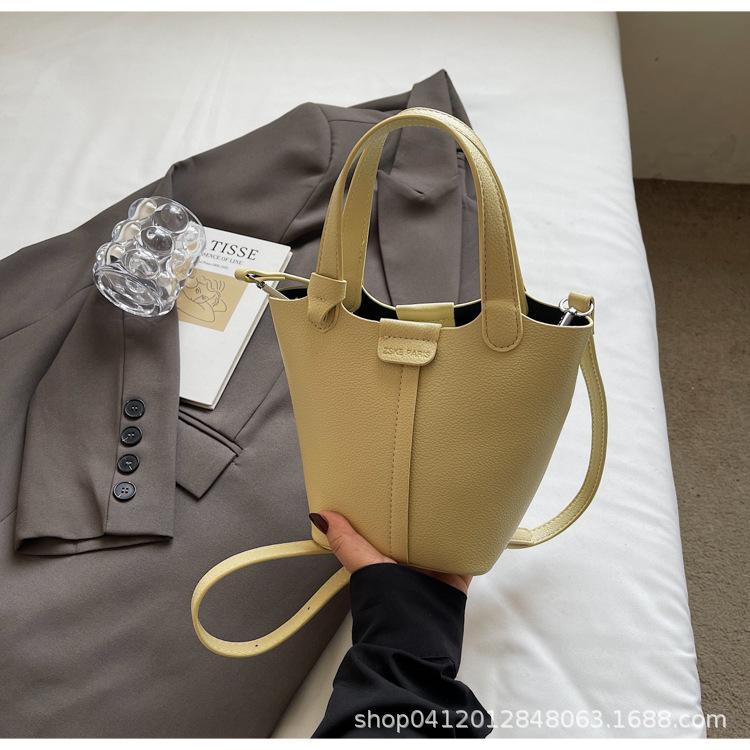 

Сумка-ведро из иностранной кожи с узором личи 2025 новая популярная сумочка высококлассная сумка через плечо модная деловая сумка-мессенджер