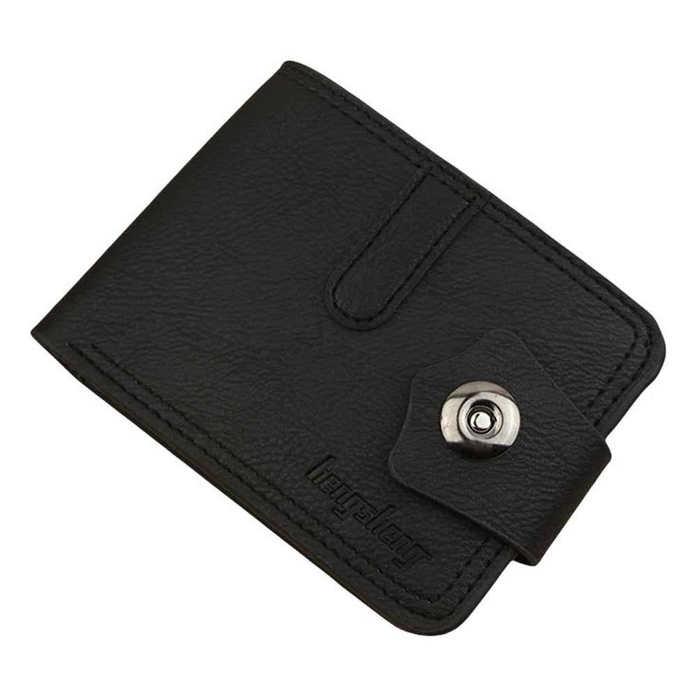 

Маленький карманный кошелек Двухскладные кошельки Многофункциональный мужской кошелек из ПУ кожи Мужской короткий кошелек из ПУ кожи Для шоппинга StyleB-Black