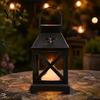 LED Mumlu Taşınabilir Dekoratif Lamba Fener, Pille Çalışan Titreyen Alevli Lamba, Çocuklar İçin Vintage Yatak Başı Gece Lambası, Asılabilir Fenerler,