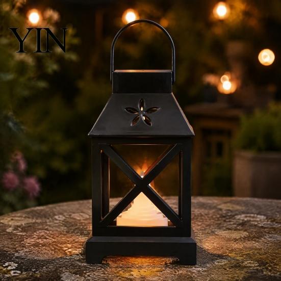 LED Mumlu Taşınabilir Dekoratif Lamba Fener, Pille Çalışan Titreyen Alevli Lamba, Çocuklar İçin Vintage Yatak Başı Gece Lambası, Asılabilir Fenerler,