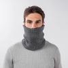 Men and Women's Autumn and Winter Solid Thicken Warm Neck Gaiter Couple's Fashion Striped Knitted Woolen Fleece Lined Neck Warmer