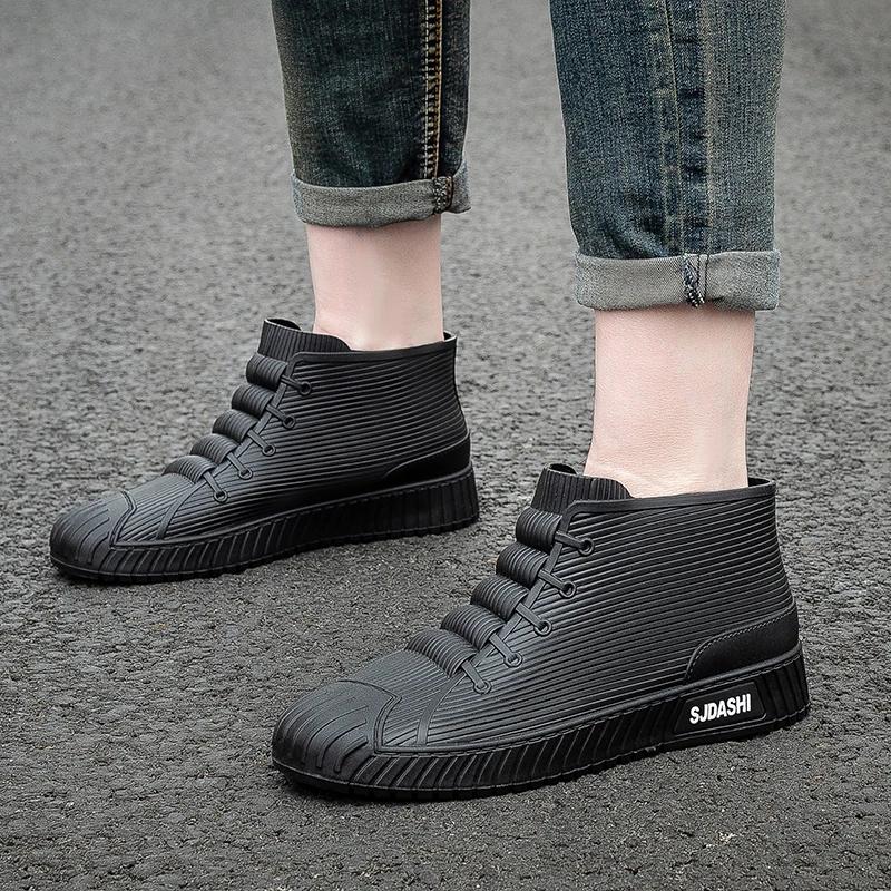 Rain Boots For Men, Short Fishing Wear-resistant Rubber Shoes, Car Wash, Non-slip, Fashionable, Comfortable And Waterproof Shoes