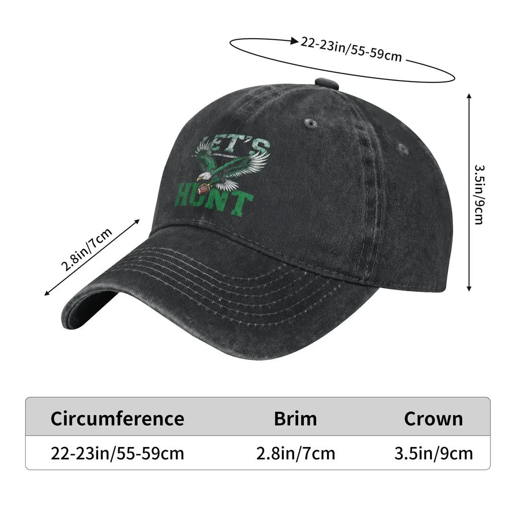 Summer Let's Hunt Baseball Cap Sun Sunscreen Print Washed Hip Hop Hats Unisex-Teens Stylish Running Hippie Baseball Caps