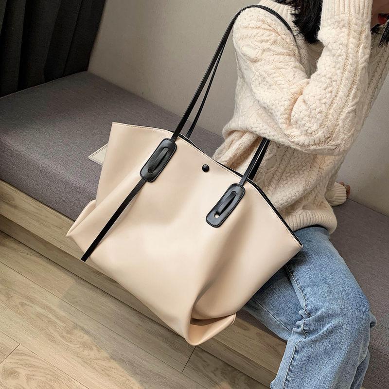 Large Capacity Women's Bag Korean Style Fashion Casual Handbag Shoulder Bag Versatile Simple Parent-Child Tote Bag