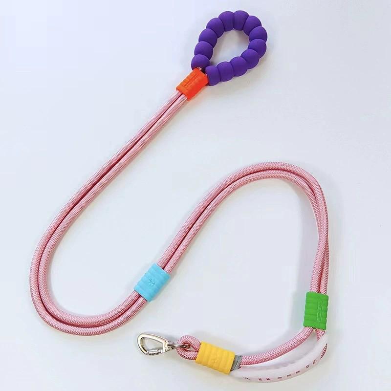 

Dopamine Color Blocking Shock-Absorbent Dog Leash, Medium to Large, Anti-Choke Bubble Cotton Rope