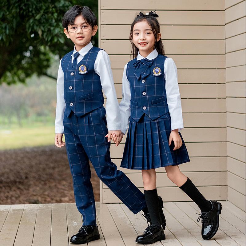 Children's Uniform Set: Primary School & Kindergarten, Four Seasons, Boys & Girls, Three-Piece