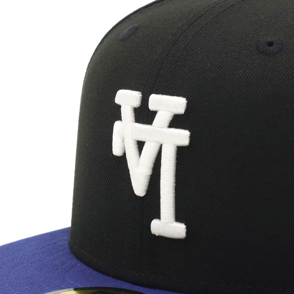 New Era 59Fifty Los Angeles Dodgers Cap, ONSPOTZ Exclusive, LA Black/Dark Royal, 7 1/4 inch, 59Fifty Up Side Down, MLB Los Angeles Dodgers