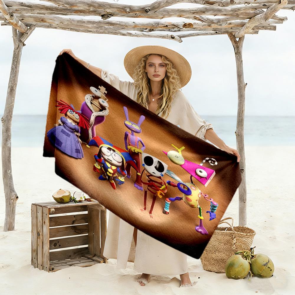 The Amazing Digital Circus Game Beach Towel Quick-Dry Soft Microfiber Comfortable Lightweight Suitable for Swimming, Gym, Camping, Yoga Vacation