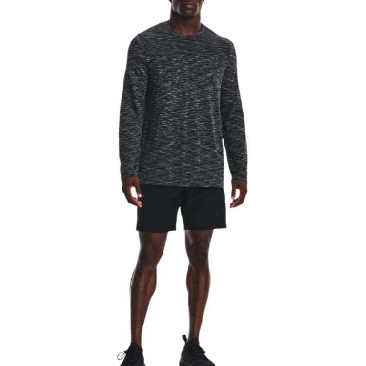 Under Armour Fitted Long Sleeve Crew Neck T-Shirt Men Tops Dark-Gray 1359873-012