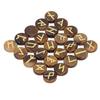 25 Pieces Round Rune Stones Engraved Symbol Stone Set for Yoga Meditation and Holiday Present