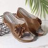 Fashion Sandals Women Summer New 2025 Women's Wedge Slippers with Braided Flowers Outdoor Sports Beach Casual Peep Toe Comfortable Shoes