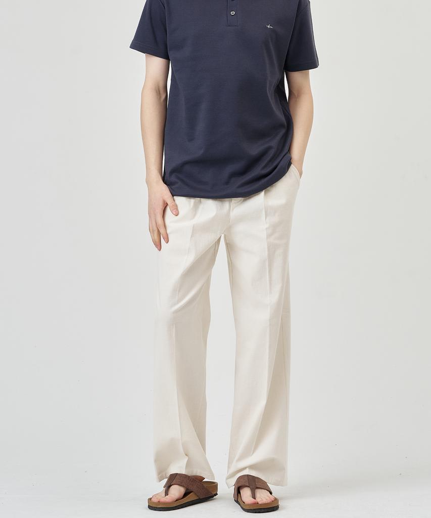 A Bon Teal Pintuck Wide Pants White