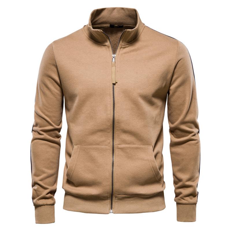 2024 Herren Colorblock Kapuzenpullover mit Stehkragen - Herbst/Winter Lässiger Langarm Reißverschluss Strickjacke