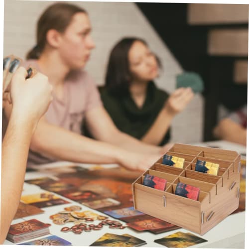 Garneck Wooden Card Case, Light Brown, Storage Case for Trading Decks, Card Box, Card Case