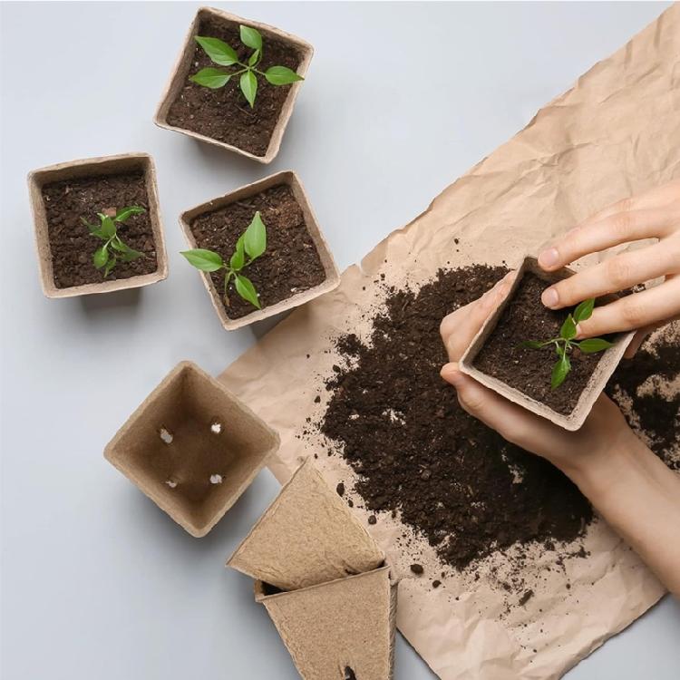 100pack Peat Pots for Seedling Outdoor Garden Germination Nursery Pots Pulps Biodegradables Seedling Starter Pots