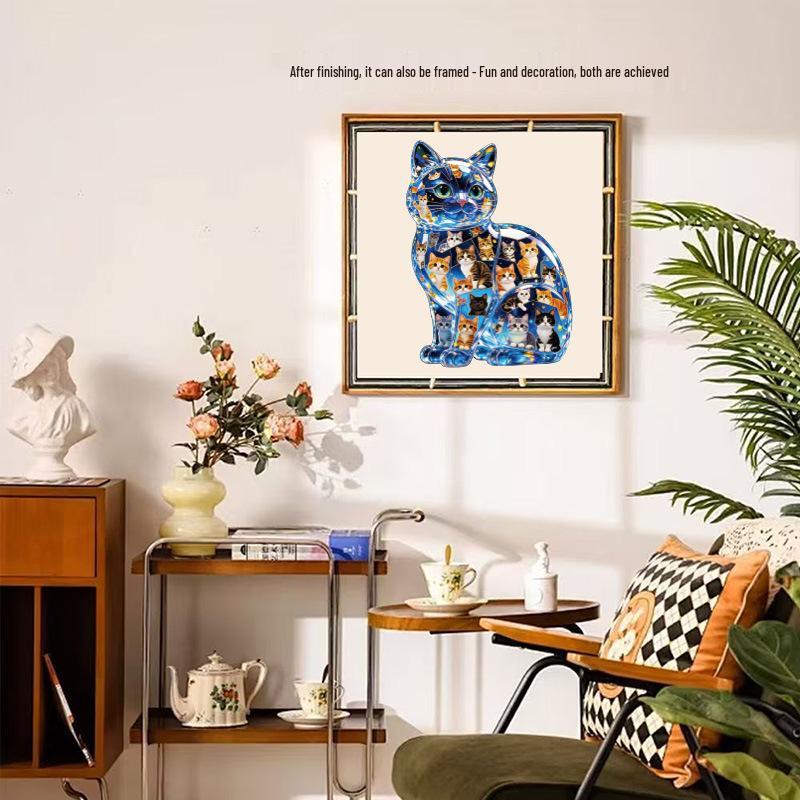 HOOLOOG Starry Sky Cat Wooden Puzzle & Piggy Bank Combo
