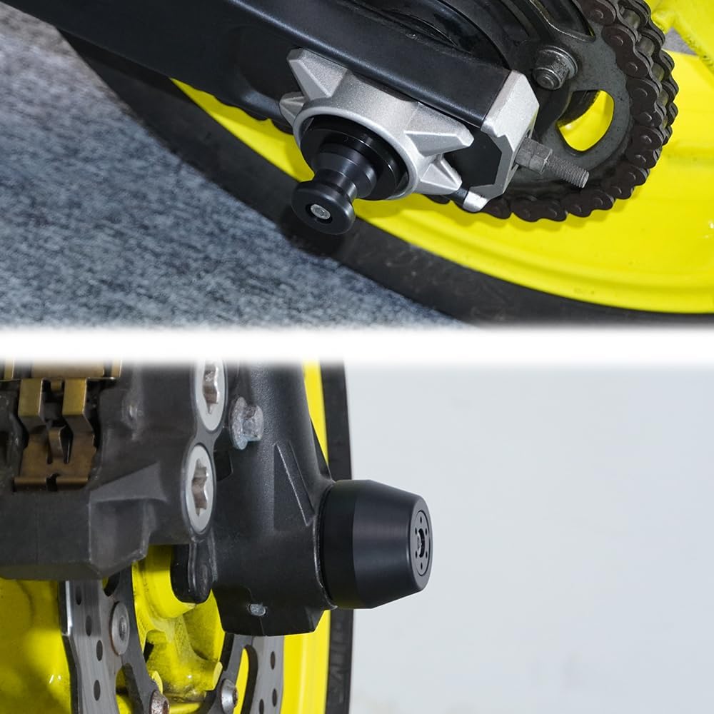 Xitomer Rear & Front Axle Sliders Fit for MT-07 FZ 07 2014-2024 MT 07 FZ 07 Motorcycle Front Rear Fork Wheel Frame Sliders with Swing Arm Bobbins