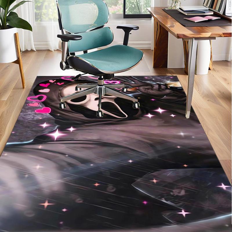 Ghostface Greetings Poster Office Rug Chair Mat, Game Carpet, Suitable for Front Door, Bedroom, Living Room, Desk, Holiday Gift