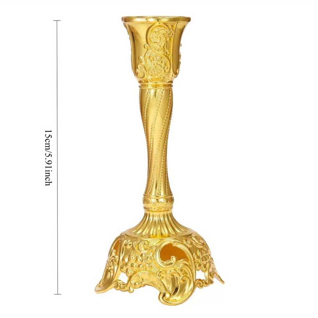 1Pc Creative European Gem Flower Single Candlelight Dinner Candlestick Ornament, Suitable for Home Kitchen Wedding Holiday Party Utensils