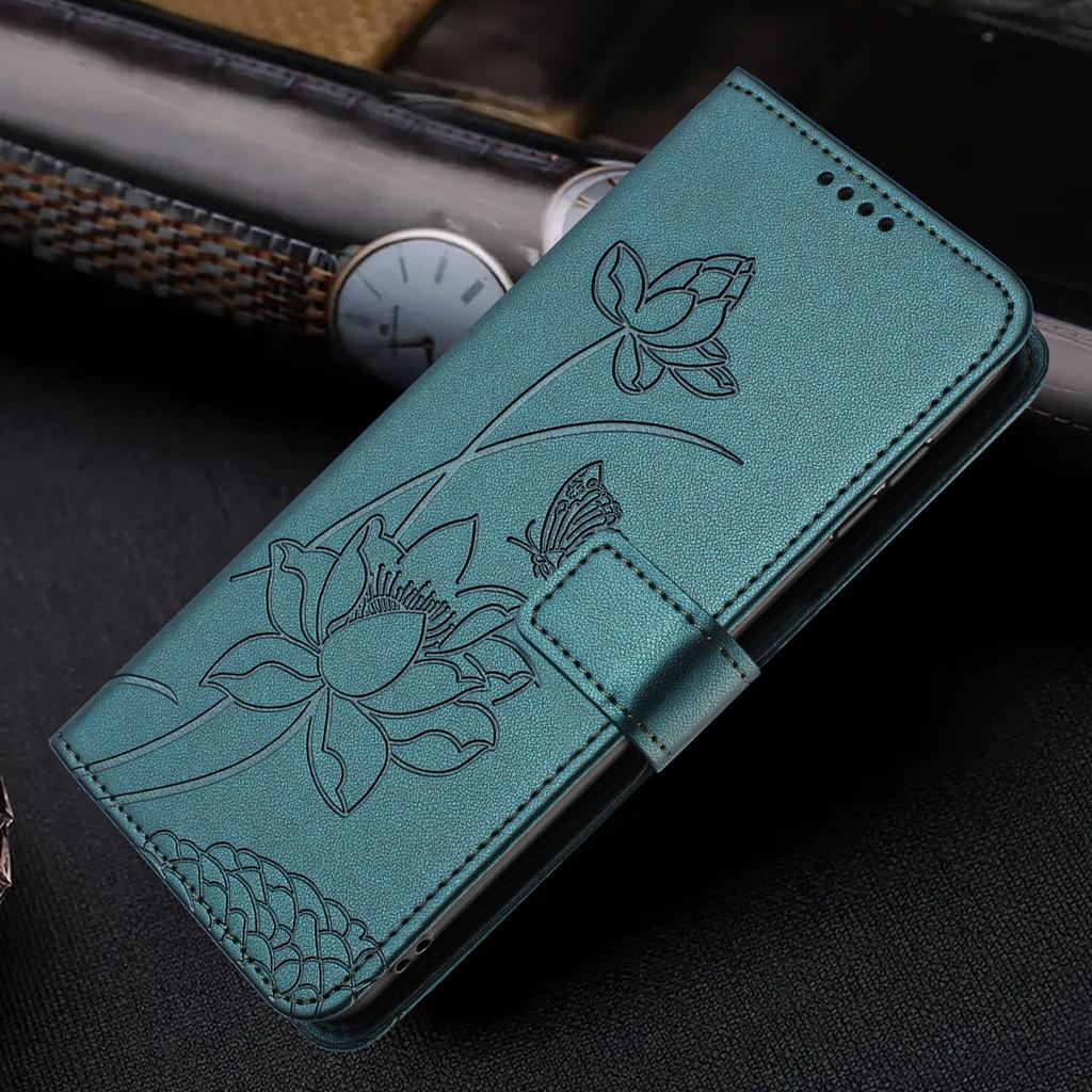 Étui Portefeuille en Cuir à Fleurs en Relief 3D avec Support Livre Pour iPhone 17 16 15 Pro Max Samsung S25 Xiaomi Redmi Note 14 Honor Oppo Fentes pour Cartes Rabat