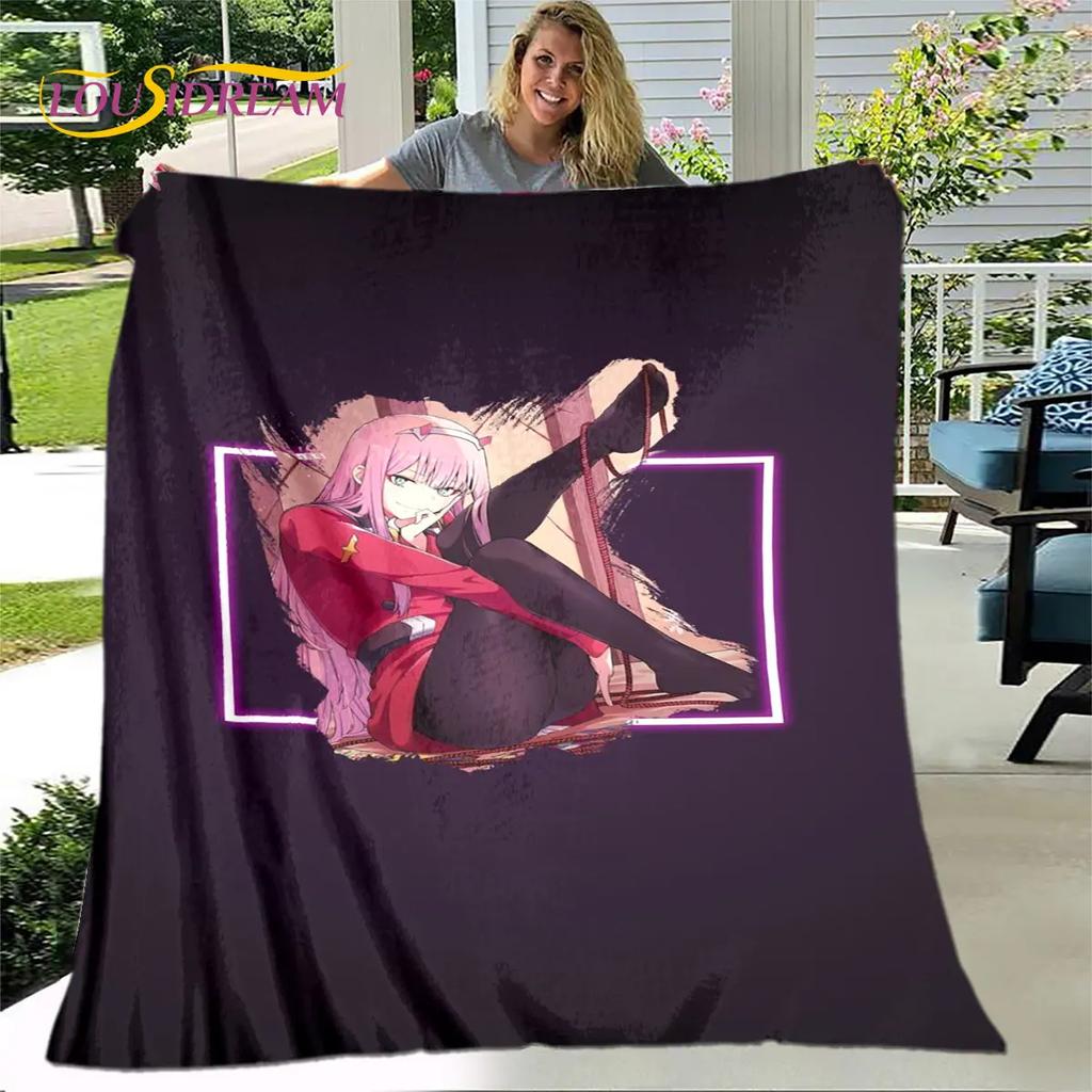 Zero Two DARLING In The FRANXX  Soft Plush Blanket,Flannel Blanket Throw Blanket for Living Room Bedroom Bed Sofa Picnic Cover
