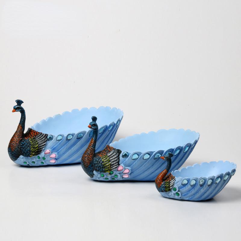 

1 шт. Павлин цветочный горшок суккулентный горшок для растений фруктовое блюдо подвесное кашпо из смолы ручная работа S