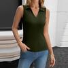 Women's Summer Casual V Neck Sleeveless Solid Color Tight Tank Top Fashion Trendy Top